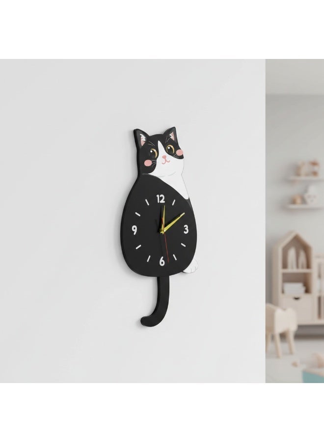 A high-quality, elegantly designed wall clock with a moving pendulum in the shape of a cat, featuring cheerful colors and a gentle movement. It is easy to install and suitable for various uses and decors. - Image 2